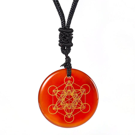 bijou collier pendentif cube de métatron agate rouge