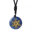 bijou collier pendentif cube de métatron lapis lazuli