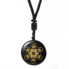 bijou collier pendentif cube de métatron obsidienne noire