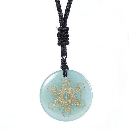 bijou collier pendentif cube de métatron opale