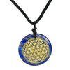 collier pendentif fleur de vie pierre lapis lazuli