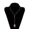 bijou collier pendentif main de fatma khamsa or noir