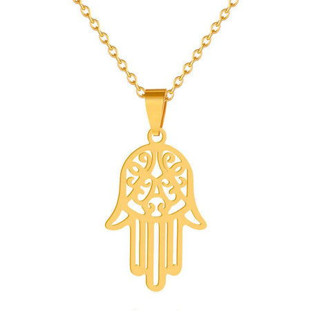 bijou collier pendentif main de fatma or