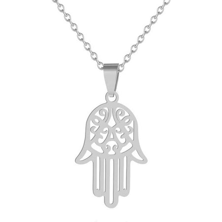 bijou collier pendentif main de fatma argent