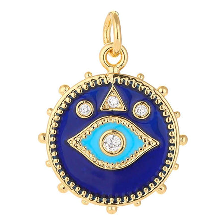 pendentif mauvais oeil bleu grec matiasma or nazar boncuk