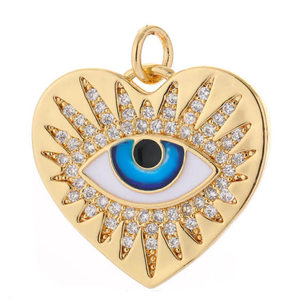 pendentif mauvais oeil bleu grec matiasma or nazar boncuk