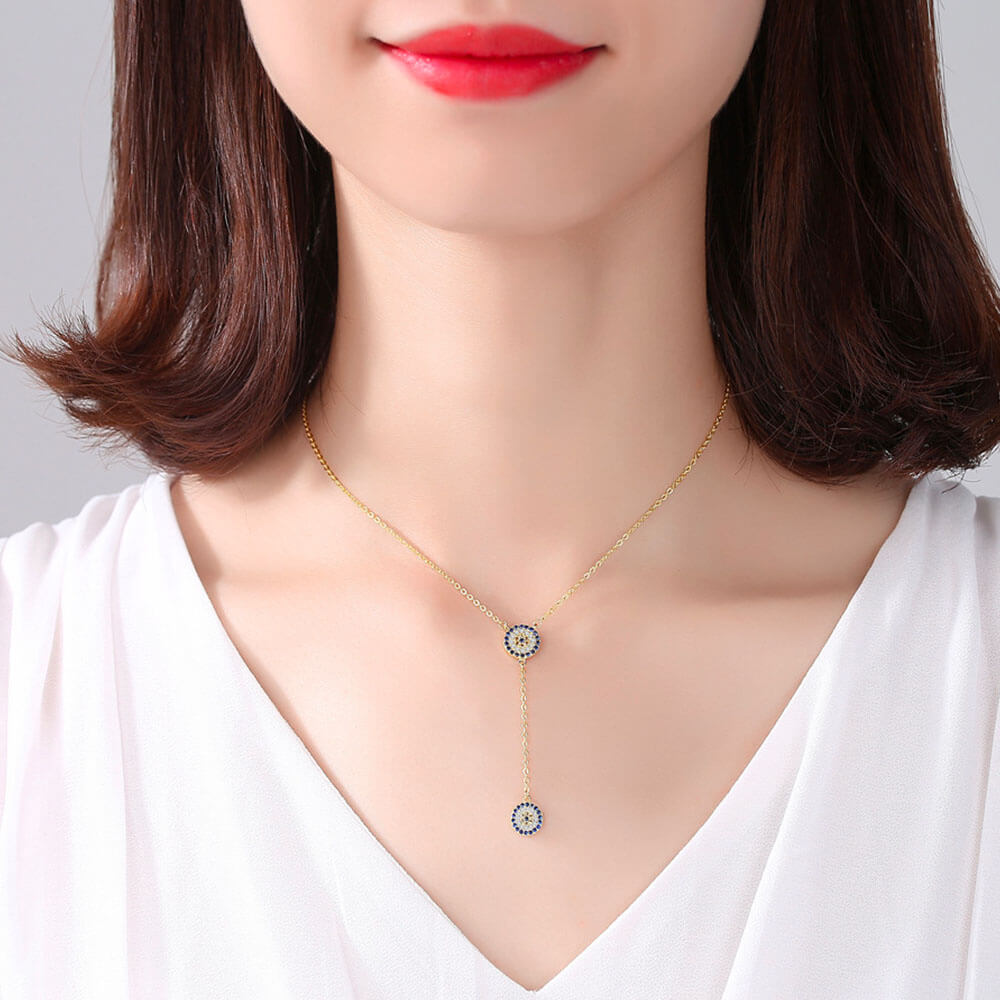 2 Pièces Collier Pendentif Mauvais Oeil, Collier Mauvais Oeil, Collier 2 Pièces Collier Pendentif Mauvais Oeil, Collier Mauvais Oeil, Collier