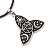 collier pendentif triquetra pentacle lune argent