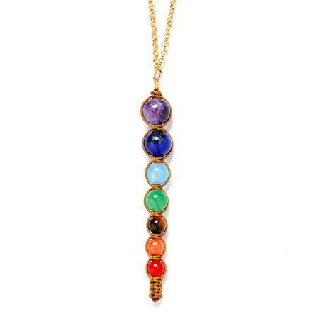 bijou collier pendentif pierre lithotherapie 7 chakras