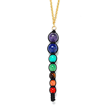 bijou collier pendentif pierre lithotherapie 7 chakras