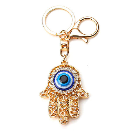 porte clé oeil bleu grec main de fatma or nazar boncuk