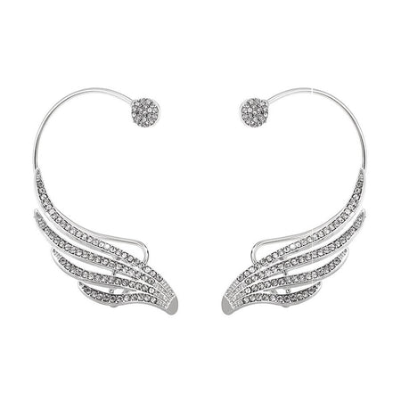 boucles d'oreilles ailes d'ange argent cristaux