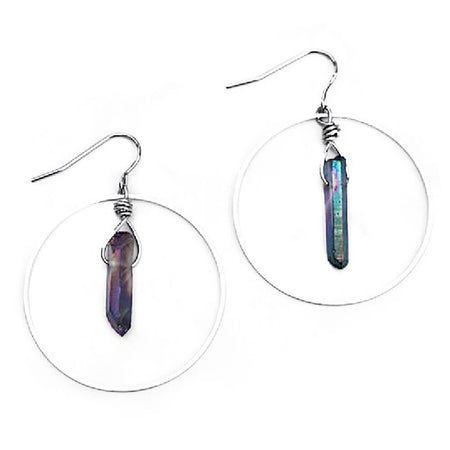 boucle oreille creole cristaux quartz