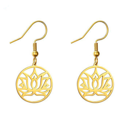 boucle oreille fleur de lotus or
