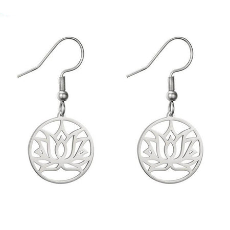 boucle oreille fleur de lotus argent