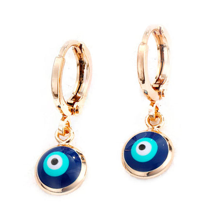 boucles oreilles or mauvais oeil bleu grec nazar boncuk