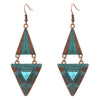 boucle oreille turquoise triangle