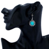boucle oreille pendentif pierre turquoise