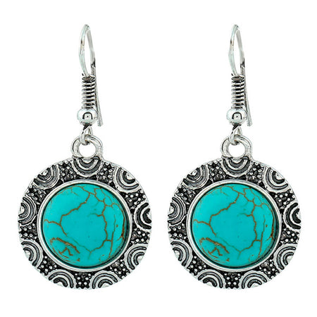 boucle oreille pendentif pierre turquoise