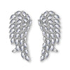 boucles d'oreilles ailes d'ange cristaux argent