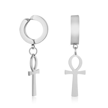 boucles d'oreilles croix de vie ankh argent