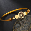 bracelet arbre de vie acier or
