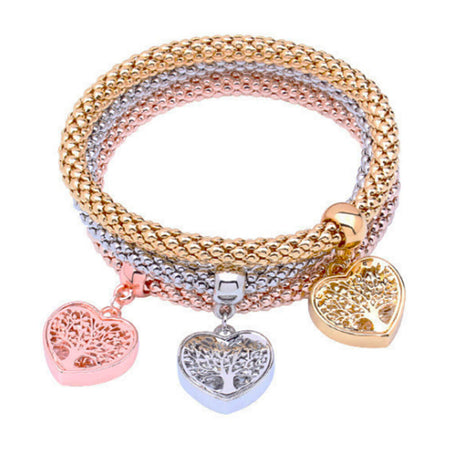 bracelet élastique coeur arbre de vie