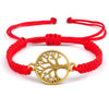 bracelet arbre de vie rouge or