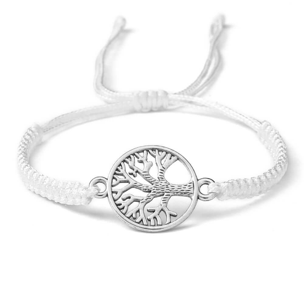 bracelet arbre de vie blanc argent