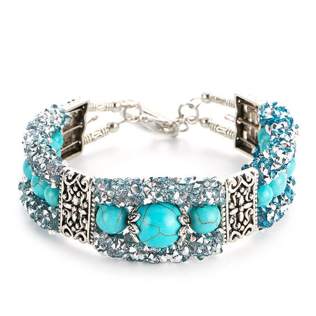 bracelet cristaux pierre turquoise