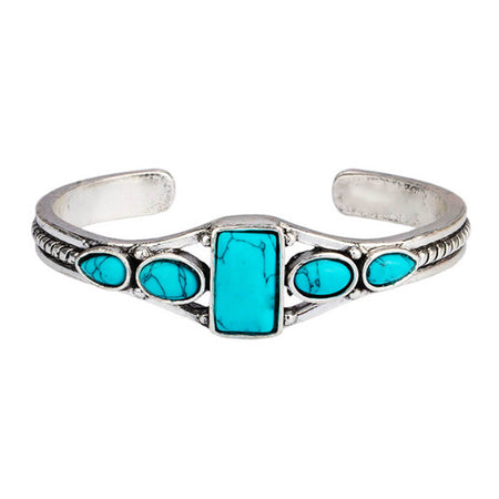 bracelet jonc reglable turquoise