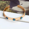 bracelet jonc plat oeil bleu grec or