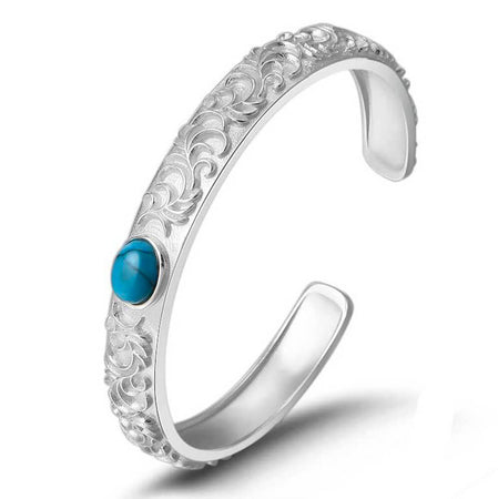bracelet jonc reglable pierre turquoise