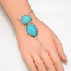 bracelet main chaine pierre turquoise