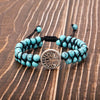 bracelet turquoise mala tibetain arbre de vie