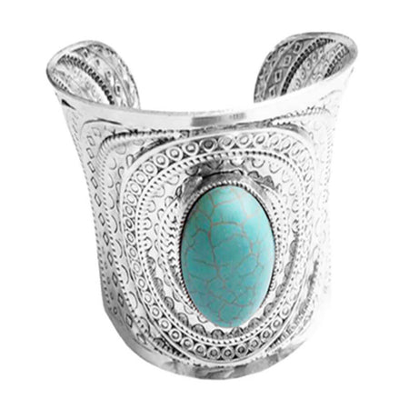 bracelet manchette pierre turquoise
