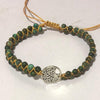 bracelet perle verte arbre de vie argent