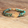 bracelet perle verte arbre de vie or