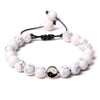 bracelet yin yang perle turquoise blanche