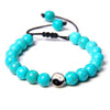 bracelet yin yang perle turquoise bleue