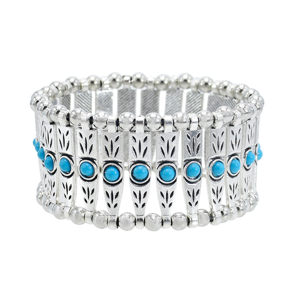 bracelet elastique pierre turquoise