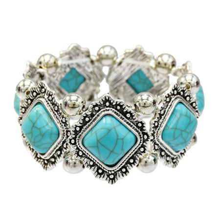 bracelet elastique pierre turquoise