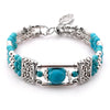 bracelet turquoise acier argent