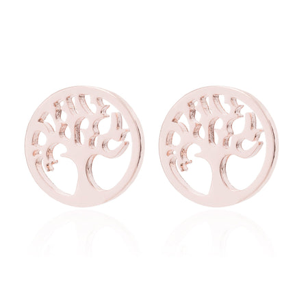 boucle d'oreille arbre de vie or rose