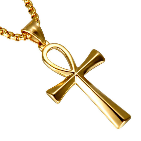 Collier pendentif Ankh Oeil d'Horus ailes or – Esoterique Paris