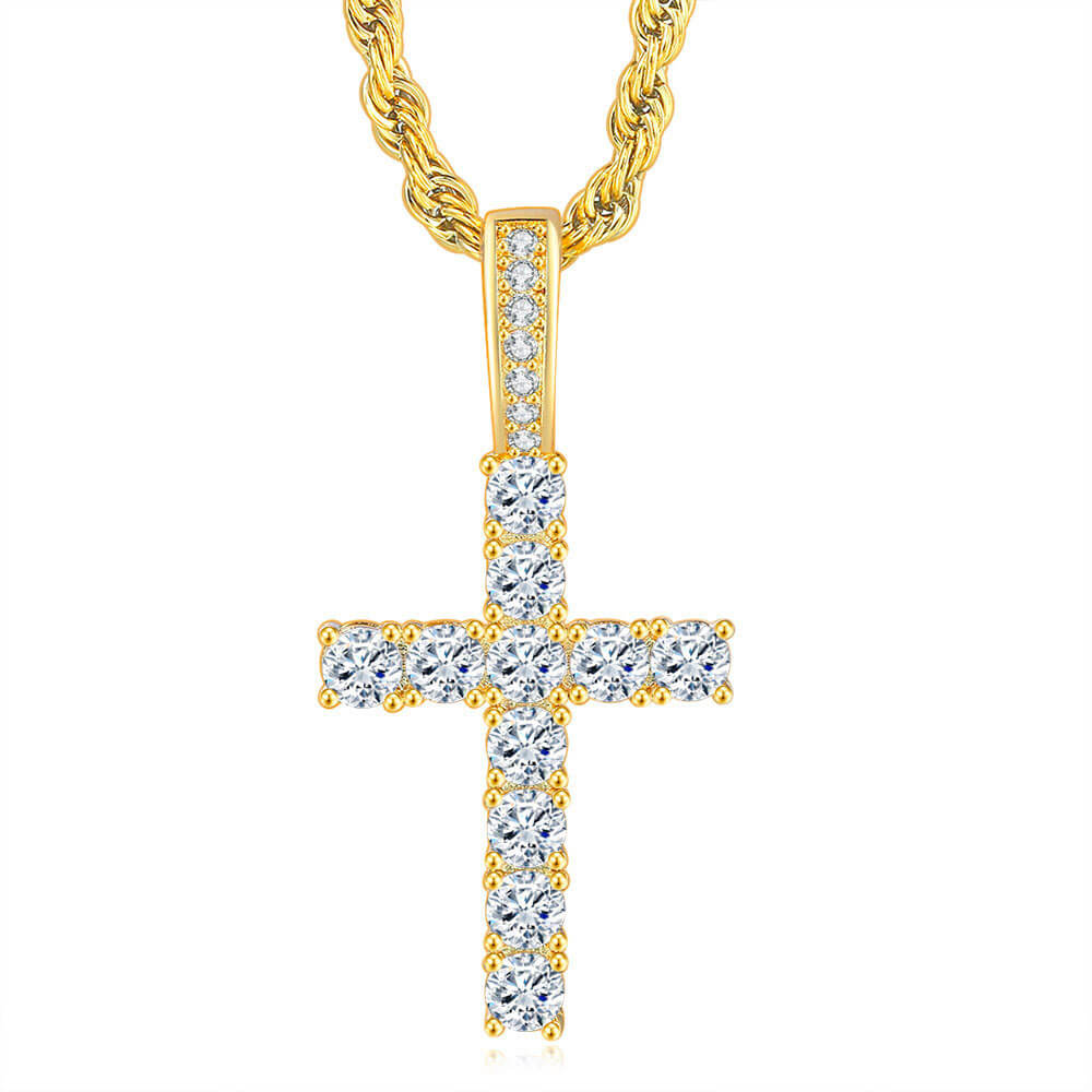 collier pendentif croix chretienne catholique or