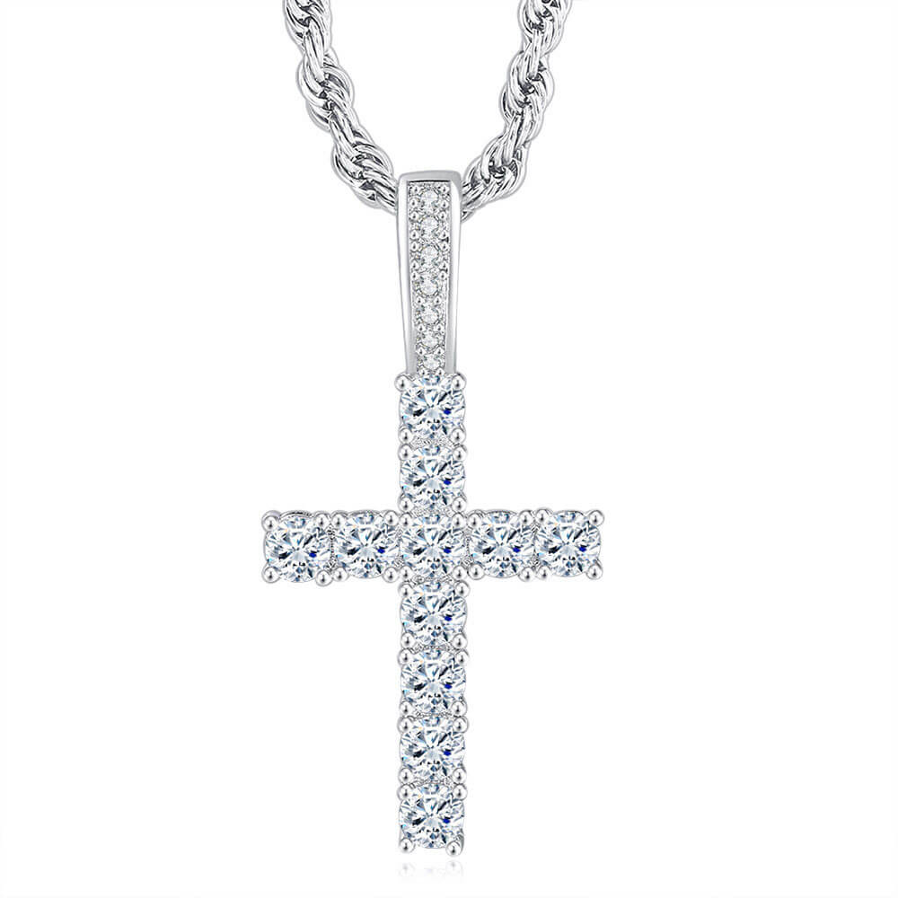 collier pendentif croix chretienne catholique argent