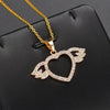 collier pendentif ailes d'ange coeur amour or