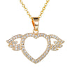 collier pendentif ailes d'ange coeur amour or