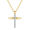 collier pendentif ailes d'ange croix
